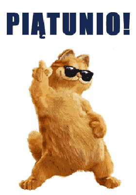 Garfield z napisem piątunio